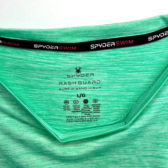 SPYDER SWIM RASH-GUARD SURF SAND SUN SHIRT YPF 30+, BEAUTIFUL LIGHT GREEN - Picture 6 of 13